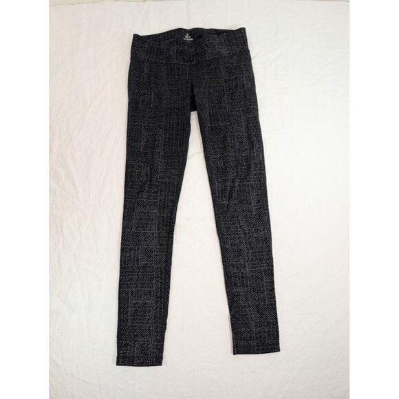 prAna Pants - Prana Leggings Womens Medium Black Gray Geo Print Activewear Athletic Outdoor T3